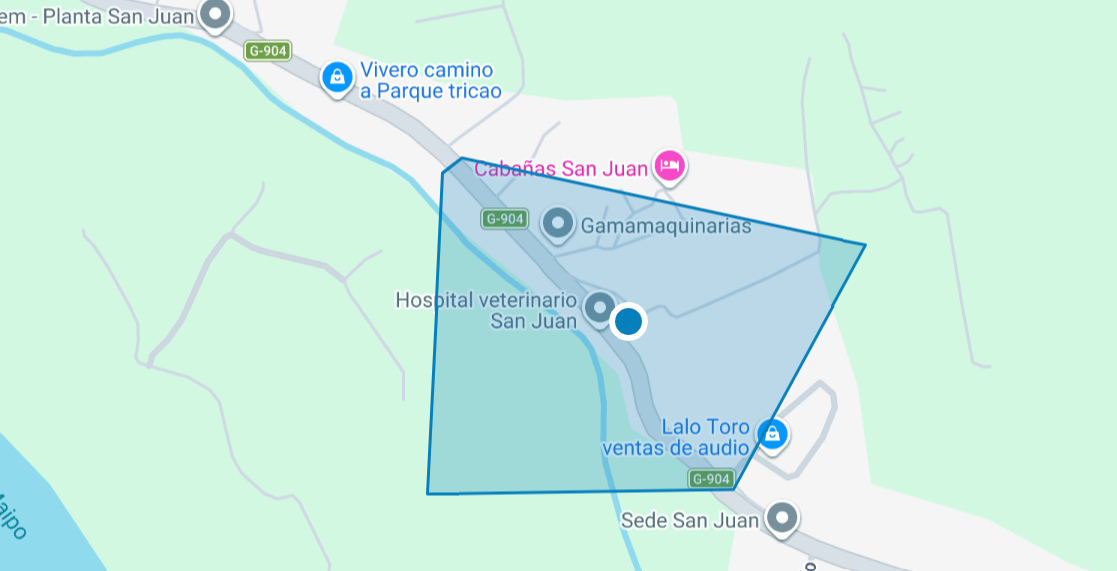 Mapa del sector de San Juan afectado por la interrupción programada del suministro eléctrico