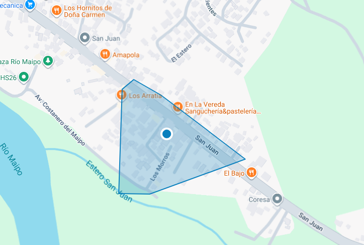 Mapa del sector afectado por la interrupción eléctrica en Lo Gallardo