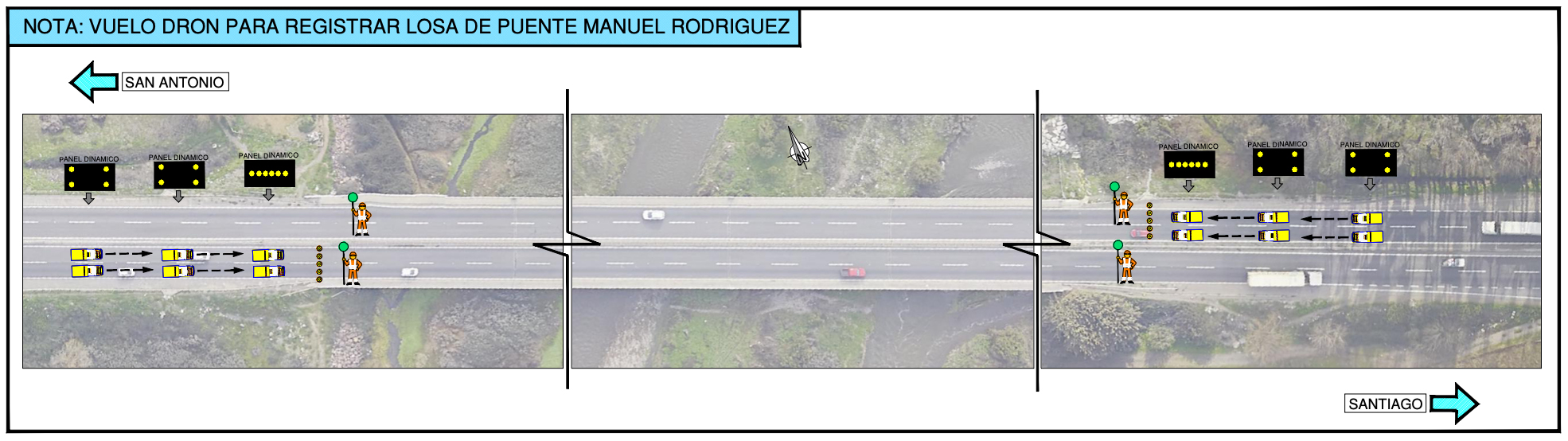 Ruta 78, Corte de tránsito temporal en puente Manuel Rodriguez